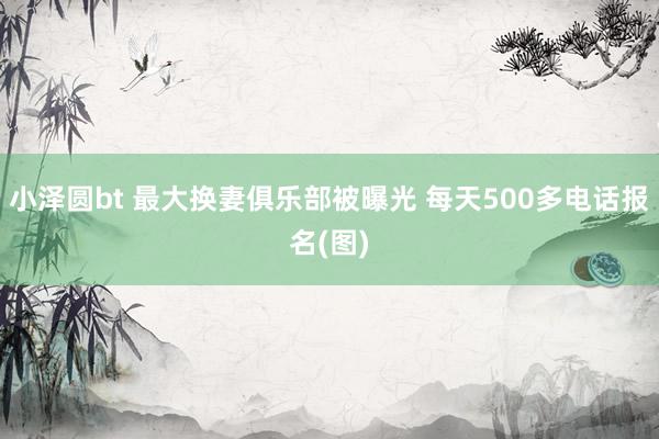 小泽圆bt 最大换妻俱乐部被曝光 每天500多电话报名(图)