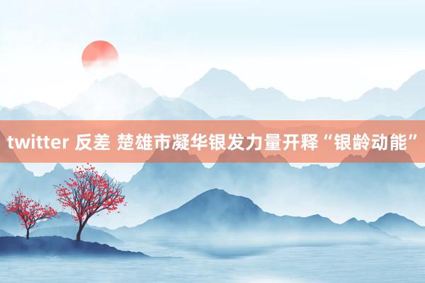 twitter 反差 楚雄市凝华银发力量开释“银龄动能”